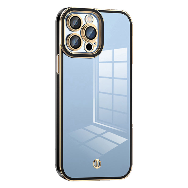For iPhone 12 Pro Max 6.7 inch Transparent Phone Case Electroplated Anti-drop Protective TPU Cover - White For iPhone 12 Pro Max 6.7 inch Transparent Phone Case Electroplated Anti-drop Protective TPU Cover - White